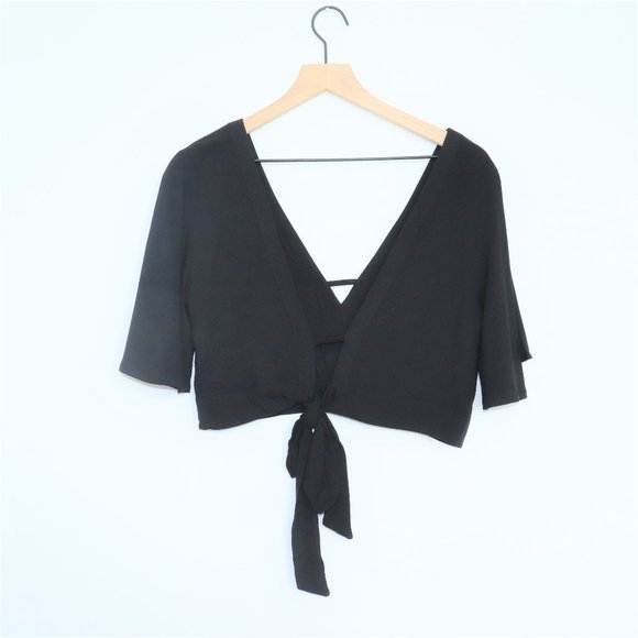 Jack by BB Dakota Kiana Black Tie Back Top XL M - Picture 2 of 3